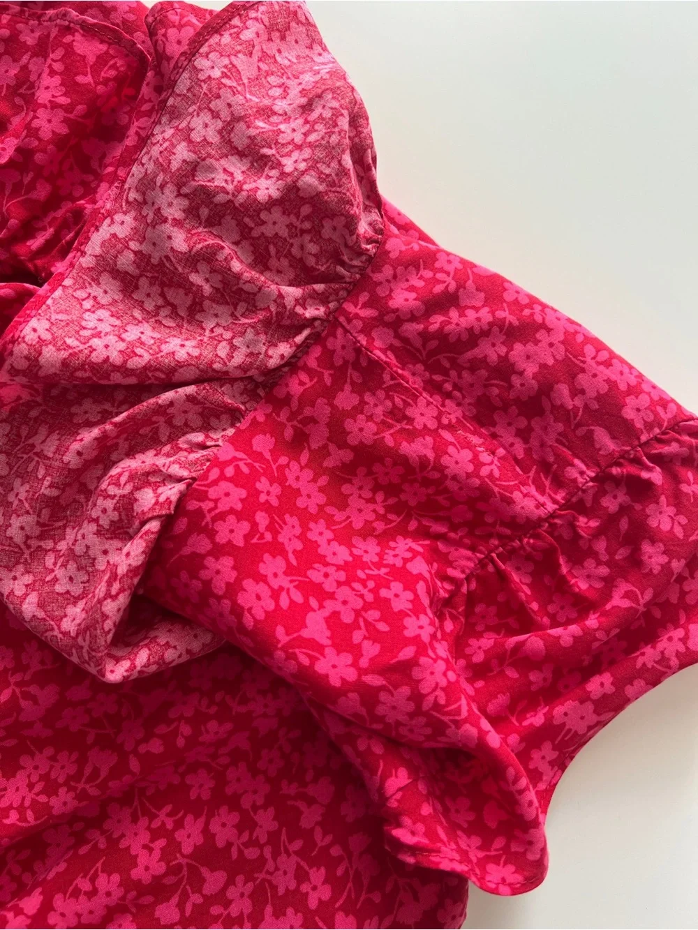J.Crew Pink Floral Ruffle Wrap V-Neck Dress Size 12 Tossed Bouquet Knee Length